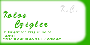 kolos czigler business card